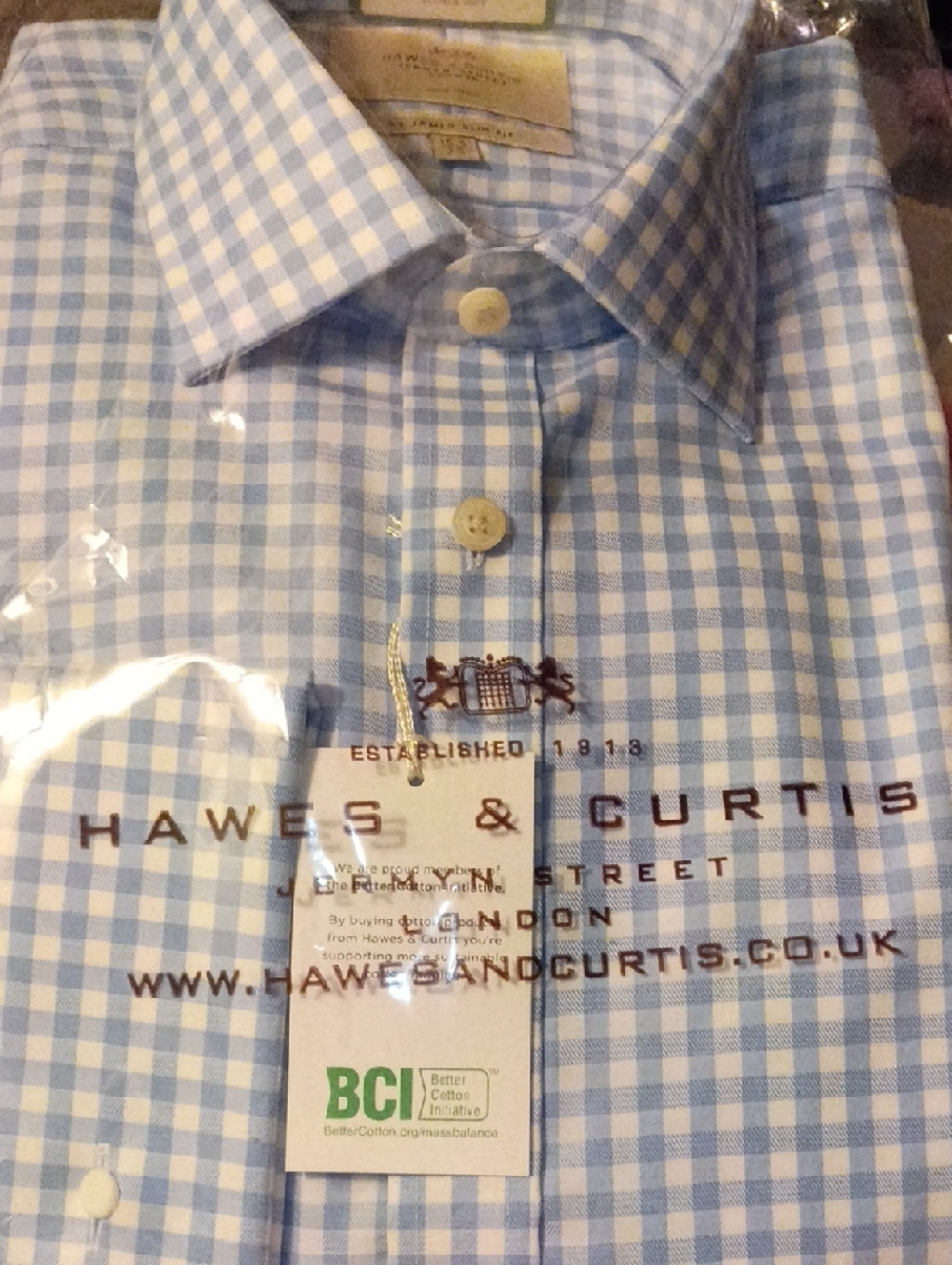 Hawes & Curtis Blue Gingham Dress Shirt